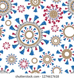 tassels, rope seamless, pattern,ornament