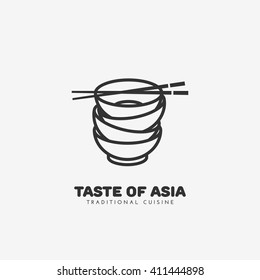 Taste of Asia logo template design. Vector illustration.