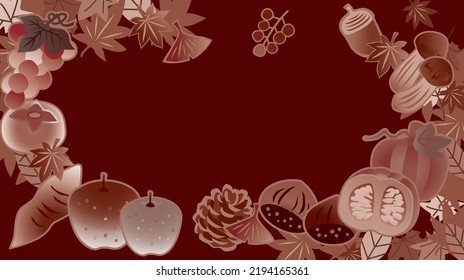 The taste of autumn Fruits and vegetables illustration background