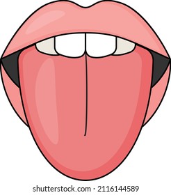 Taste buds on human tongue and Teeth Concept Vector color Icon Design, Organ System Symbol, Human Anatomy Sign, Human Body Parts Stock illustration