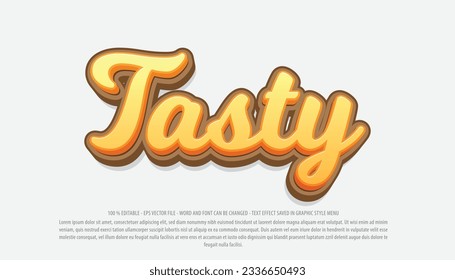 Taste editable text effect with 3d style use for logo and business brand