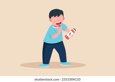 Taste expression concept. Contact information. Colored flat vector illustration.