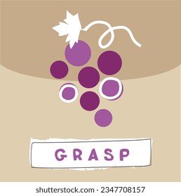 taste grasp cool icon, wine shop. Lettering GRASP