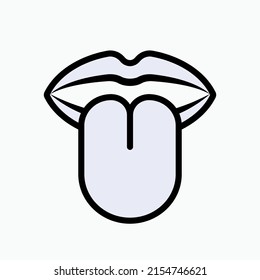 Taste Icon. Tongue, Sense or Flavor Symbol - Vector.