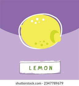 Taste lemon cool icon, lettering LEMON