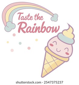 Taste the Rainbow Ice Cream Vector Design