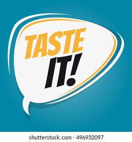 taste it retro speech balloon