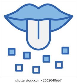 Ilustración blanca azul del solo icono del gusto