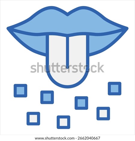 Taste Single Icon Blue White Illustration