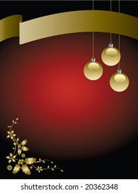 A tasteful Christmas vector background with a banner for text