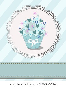 tasteful cupcake with designed space for your text