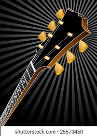 A tasteful vector music background with a guitar headstock