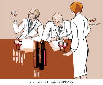 Tasters professional estimate quality of wine
