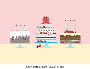 delicioso vector de 3 cumpleaños 