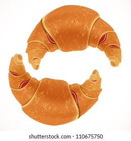 Tasty appetizing croissants. vector illustration..