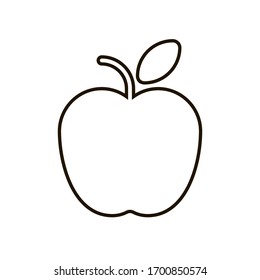 Icono de manzana en estilo moderno y plano aislado. Ilustración, pasos 10.