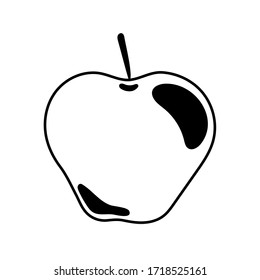Icono de manzana en estilo moderno y plano aislado. Vector