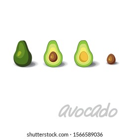 tasty avocado on a white background