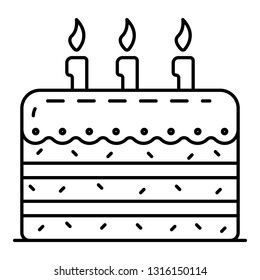 Tasty birthday cake icon. Outline tasty birthday cake vector icon for web design isolated on white background