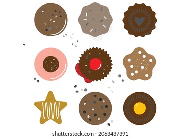 tasty biscuit and cake vector 