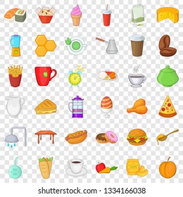Tasty breakfast icons set. Cartoon style of 36 tasty breakfast vector icons for web for any design