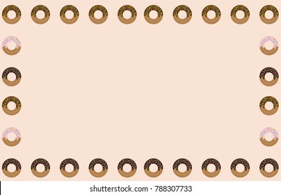 Tasty bright donuts frame 