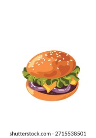 leckerer Burger, Nahaufnahme mit Zutaten