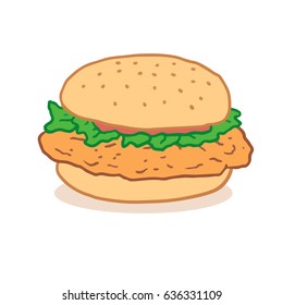 Tasty burger design. Vector illustration 
