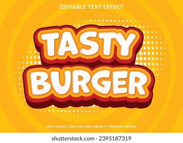 tasty burger editable text effect template use for business logo and brand