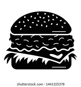 Tasty burger icon. Simple illustration of tasty burger vector icon for web design isolated on white background