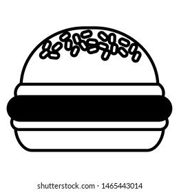 tasty burger on white background vector illustration