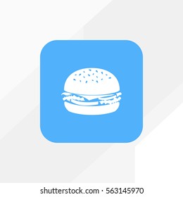 Tasty burger vector icon for web design and mobile application user interface