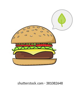 Tasty burger vector illustration