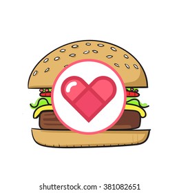 Tasty burger vector illustration