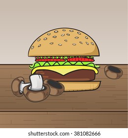 Tasty burger vector illustration