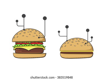 Tasty burger vector illustration