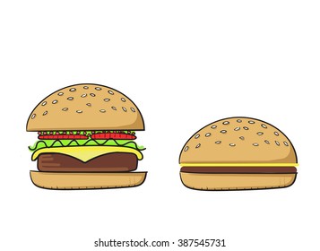 Tasty burger vector illustration