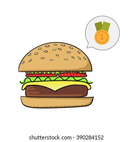 Tasty burger vector illustration