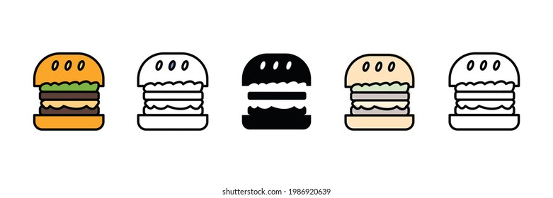 tasty burger vector type icon