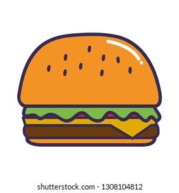 Tasty Burger with white background