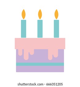 tasty cake with candle to party celebration