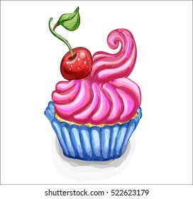 Tasty cake with cherries