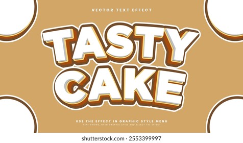 Tasty Cake editable text effect template Suitable for Tasty food Theme