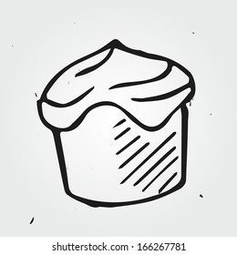 Tasty cake hand drawn