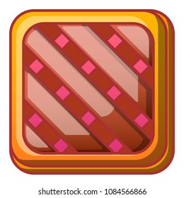Tasty cake icon. Cartoon of tasty cake vector icon for web design isolated on white background