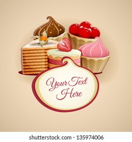 Tasty cakes background