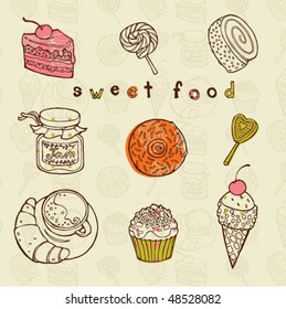 tasty cakes vector set