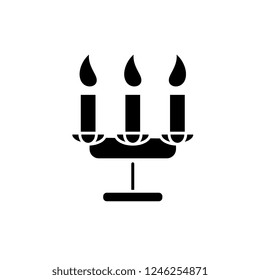 Tasty candles black icon, vector sign on isolated background. Tasty candles concept symbol, illustration 