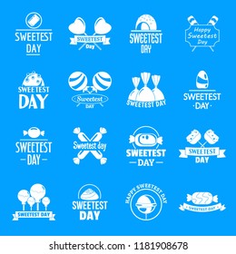 Tasty candy logo set. Simple set of tasty candy vector logos for web design on white background