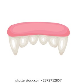 Tasty candy in shape of jaw with fangs on white background